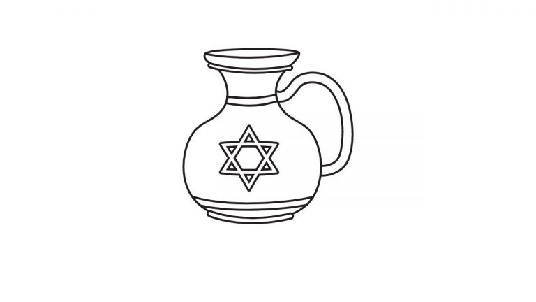 דף צביעה להדפסה כד שמן
