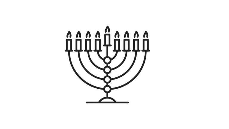 דף צביעה להדפסה חנוכייה