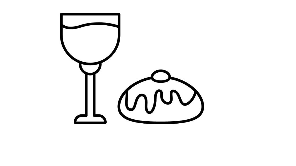דף צביעה כוס יין וסופגניה