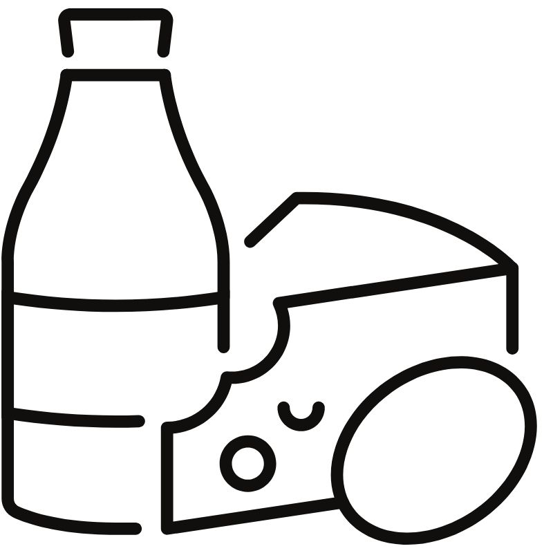 דף צביעה מוצרי חלב