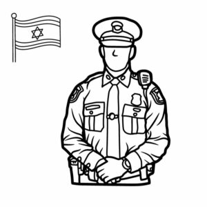 דף צביעה כוחות הביטחון עם דגל ישראל